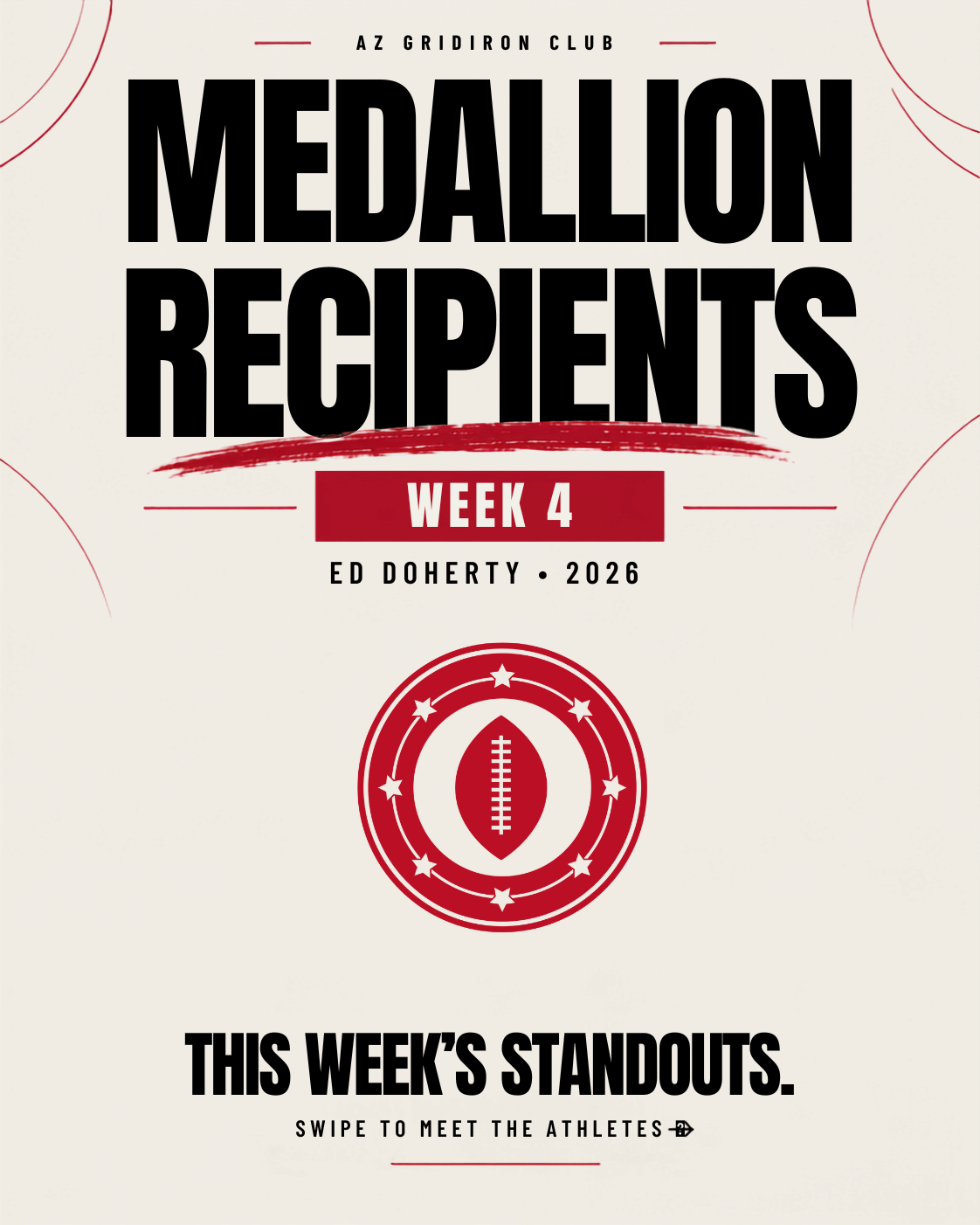 Week 4 Ed Doherty Award Medallion Recipients campaign artwork for 2026